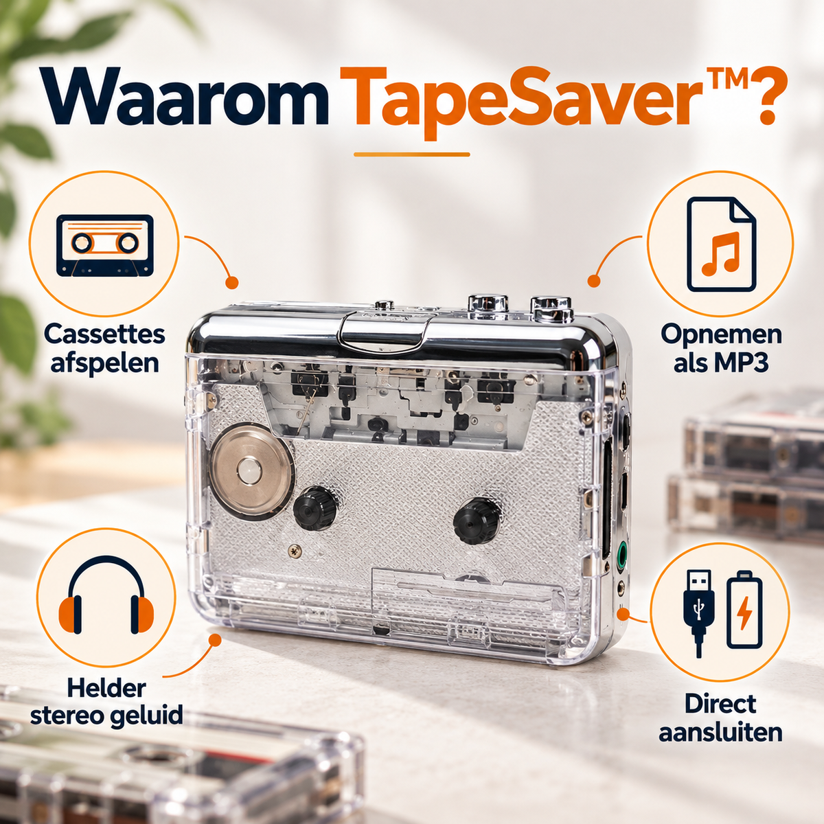 TapeSaver™ | Luister uw oude cassettes opnieuw & bewaar ze digitaal