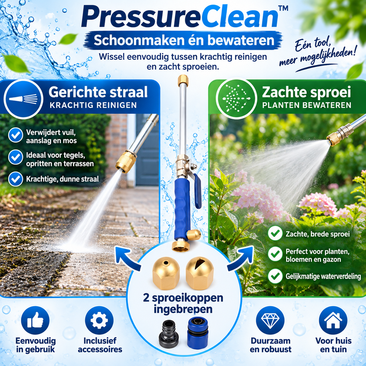 PressureClean™ | Krachtig reinigen met uw tuinslang – zonder zware hogedrukreiniger