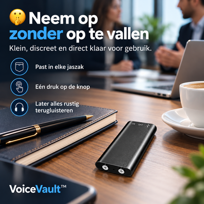 VoiceVault™ | Leg belangrijke gesprekken, ideeën & afspraken vast met één druk op de knop