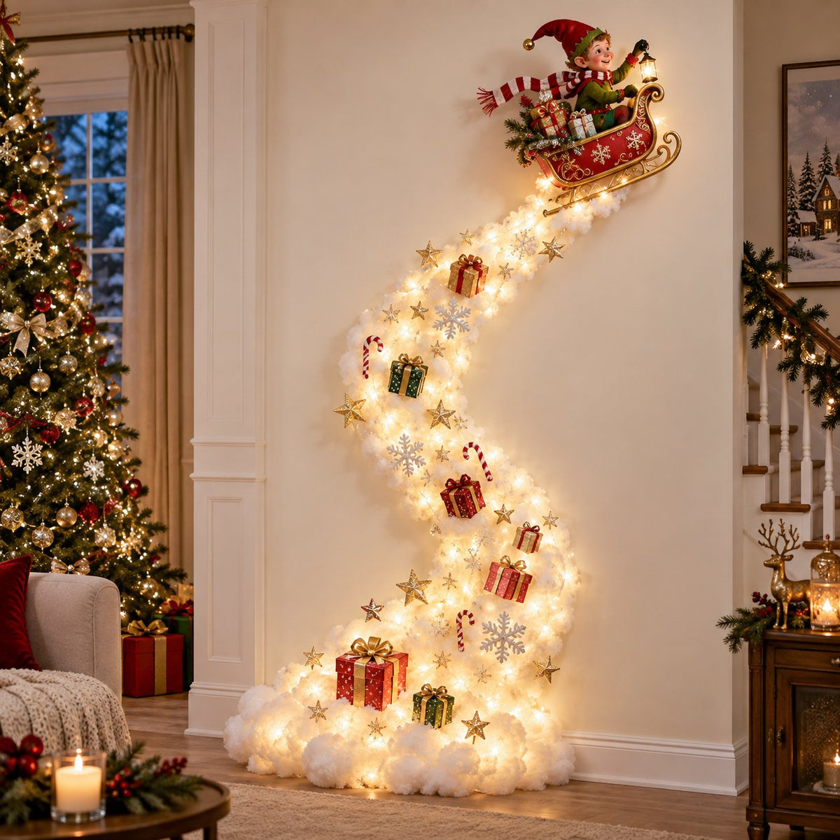 GlowStory™ | Verander een kale muur in een compleet kersttafereel