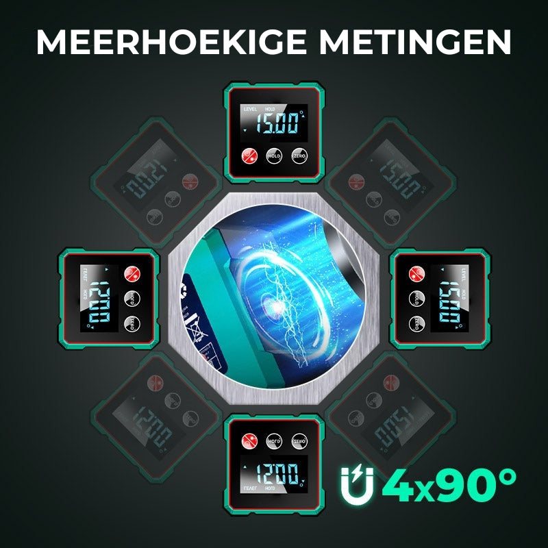 ProTech digitale hoekmeter – nauwkeurigheid die je werk moeiteloos perfect maakt