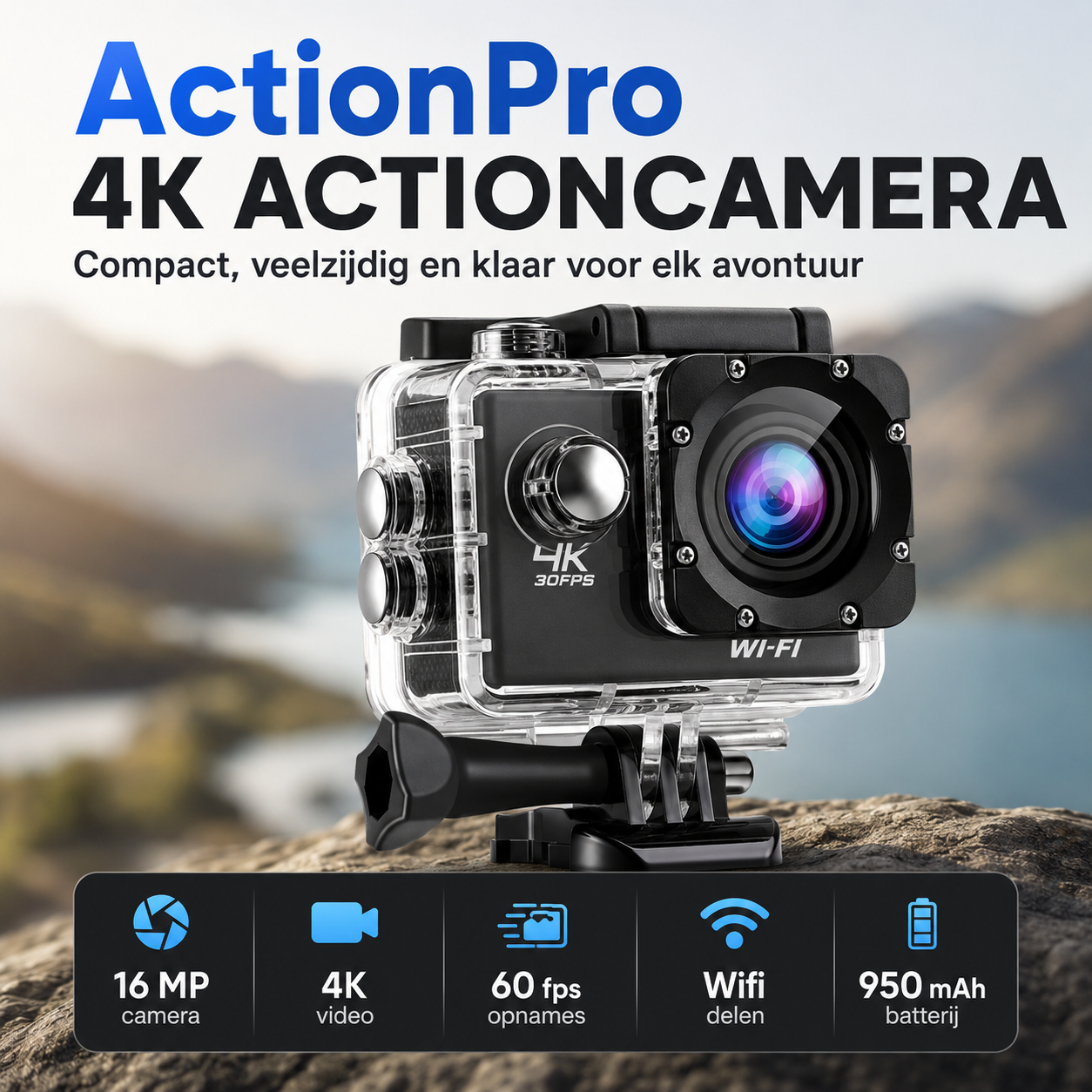 ActionPro™ | Waterdicht, Stofvrij En Schokbestendig Voor Elk Vakantieavontuur