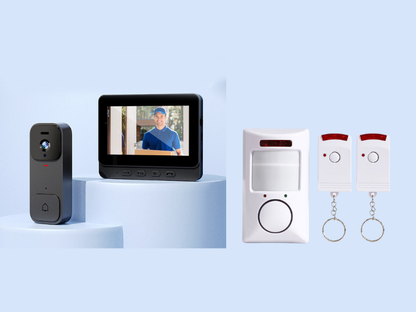 ⚡Slimme videodeurbel met 4,3" scherm – live bewaking & tweerichtingsaudio🏡