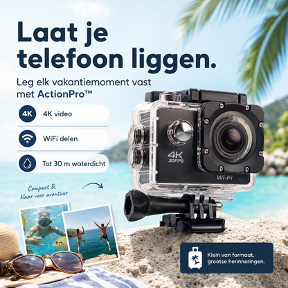 ActionPro™ | Waterdicht, Stofvrij En Schokbestendig Voor Elk Vakantieavontuur