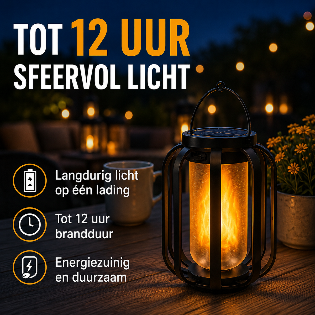 FlameGlow | Altijd licht, zelfs zonder stopcontact of zon