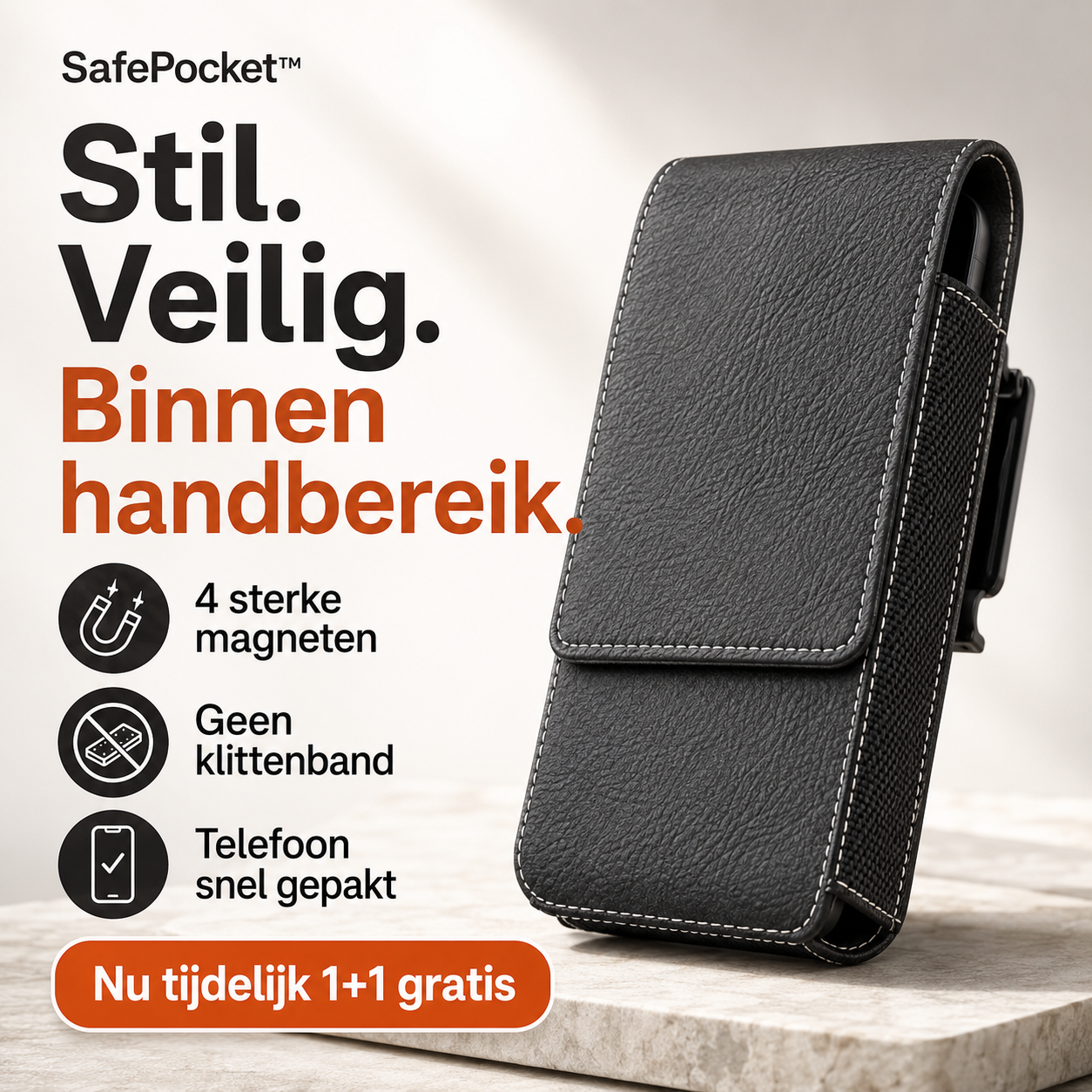 SafePocket™ – 100% Beschermd Tegen Vallen, Verliezen & Diefstal | 1+1 gratis