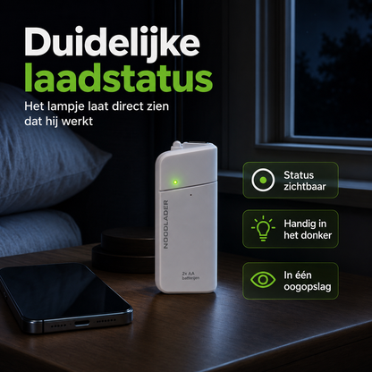 Noodoplader | Laad uw telefoon op zonder stroom of stopcontact | 1+1 gratis