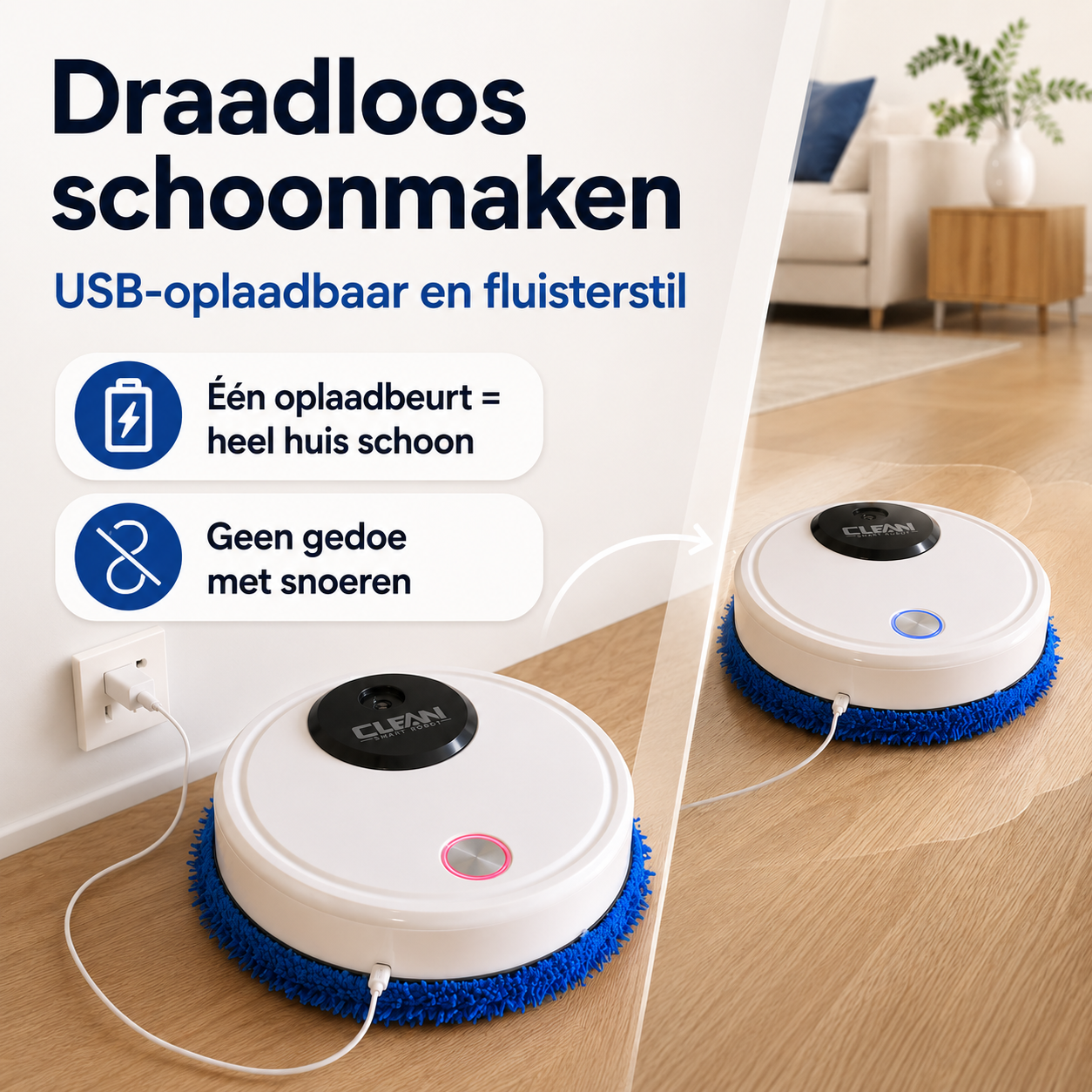 Moppy™ 5in1 slimme huishoudrobot | Nooit meer zelf de vloer schoonmaken!