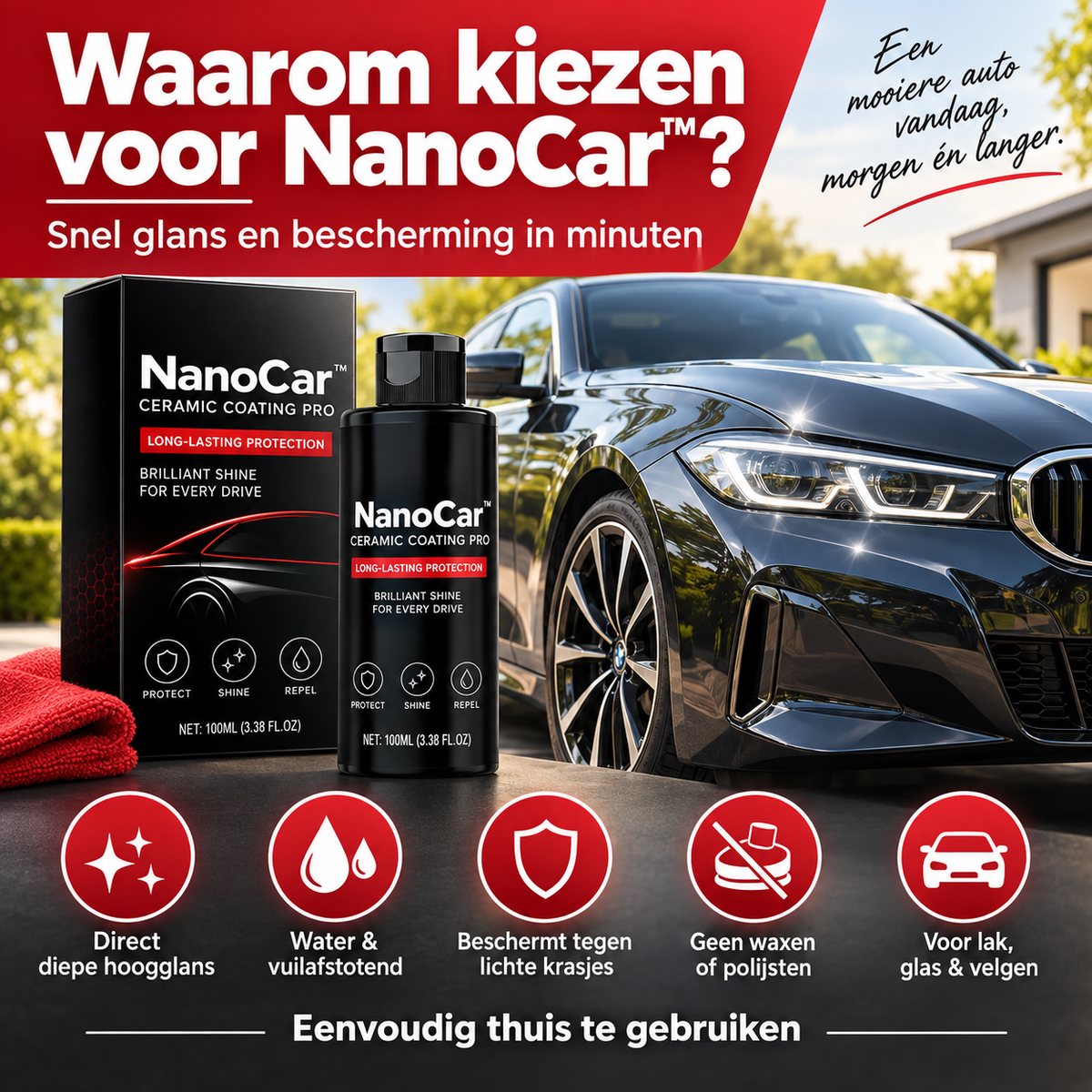 NanoCar™ | Laat uw auto weer glanzen zonder urenlang poetsen | 1+1 gratis