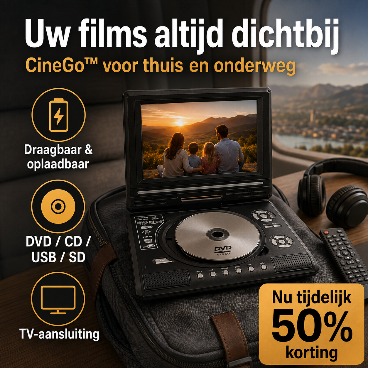 CineGo™ – Geen internet of stroom nodig: altijd en overal films kijken