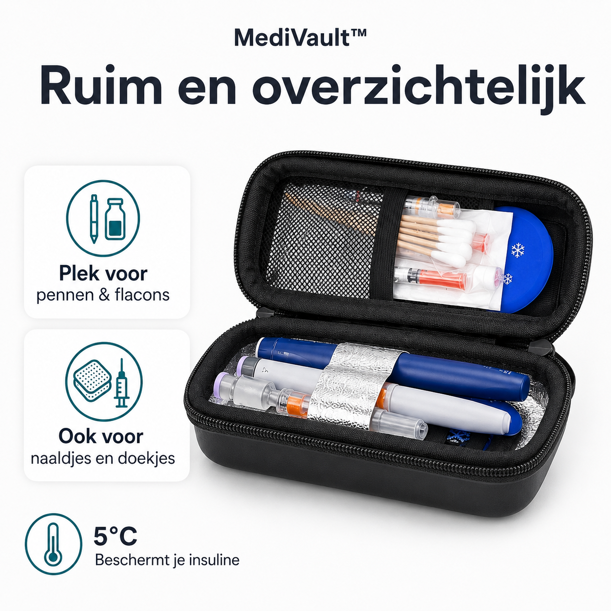 Medivault™ – Voorkomt bederf & houdt Insuline en medicijnen 8 uur gekoeld