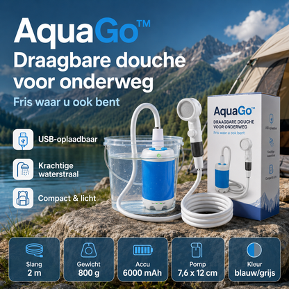 AquaGo™ – De ideale draagbare douche voor onderweg