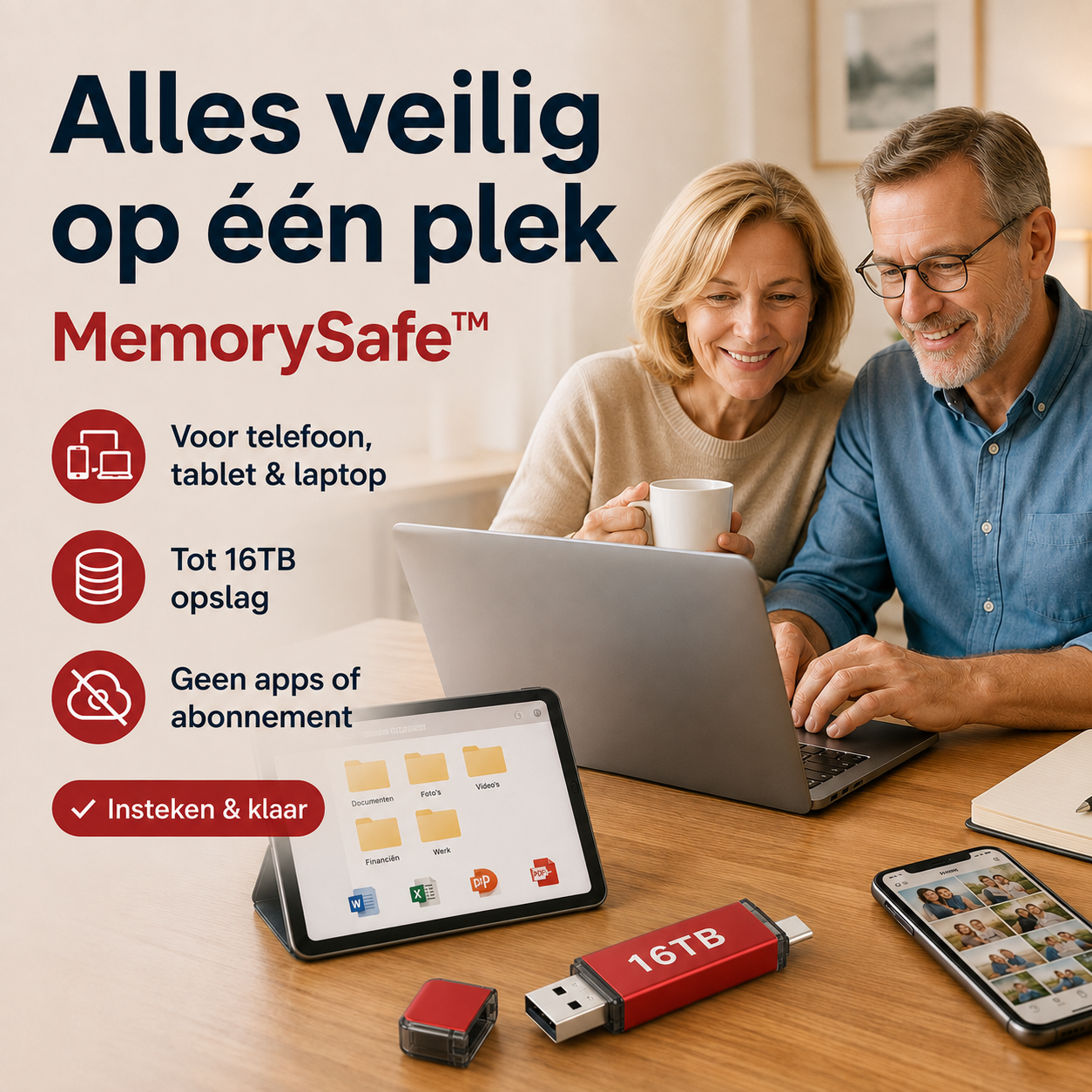 MemorySafe™ | Bewaar alles wat belangrijk is op één veilige opslagstick