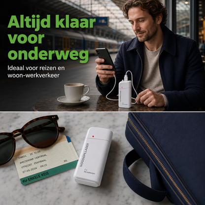 Noodoplader | Laad uw telefoon op zonder stroom of stopcontact | 1+1 gratis