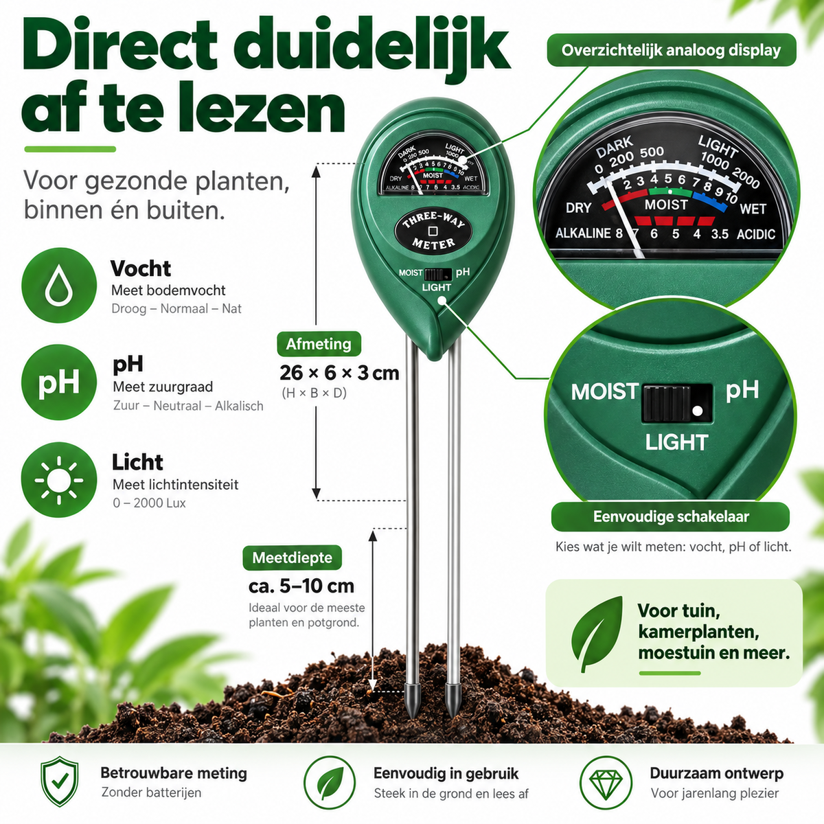 PlantCheck™ | Weet precies wanneer uw planten water, licht of betere grond nodig hebben