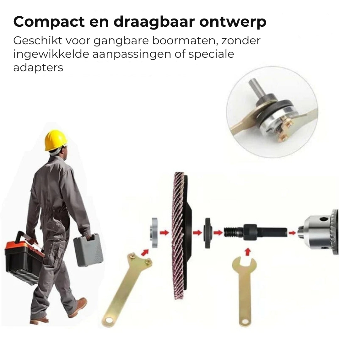 Adapterkit - Van boormachine naar slijpmachine