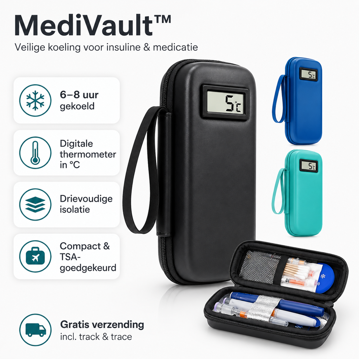 Medivault™ – Voorkomt bederf & houdt Insuline en medicijnen 8 uur gekoeld