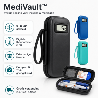 Medivault™ – Voorkomt bederf & houdt Insuline en medicijnen 8 uur gekoeld