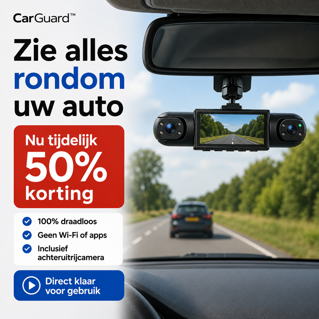 CarGuard™ – Dag en nacht bescherming zonder apps, Wi-Fi of stroom