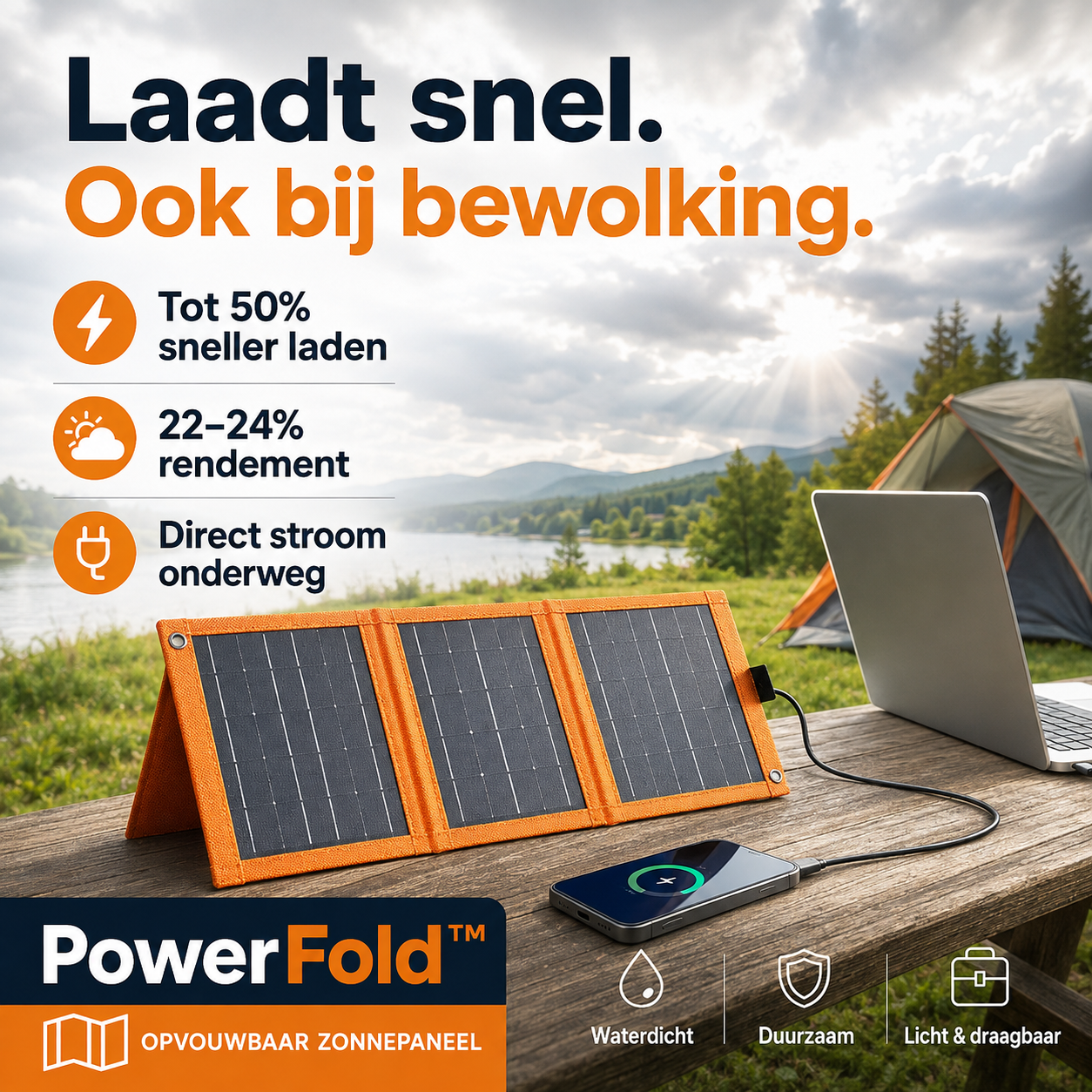PowerFold™ – Altijd en overal gratis stroom op zak