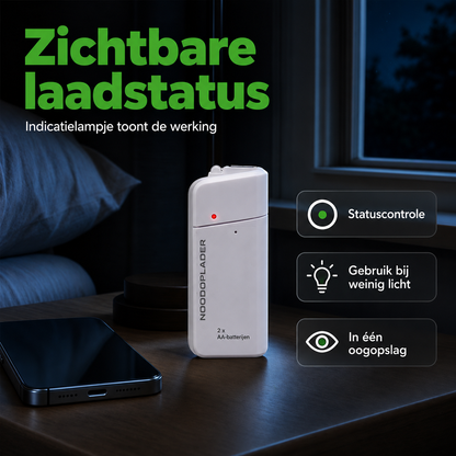 Noodoplader | Laad uw telefoon op zonder stroom of stopcontact | 1+1 gratis