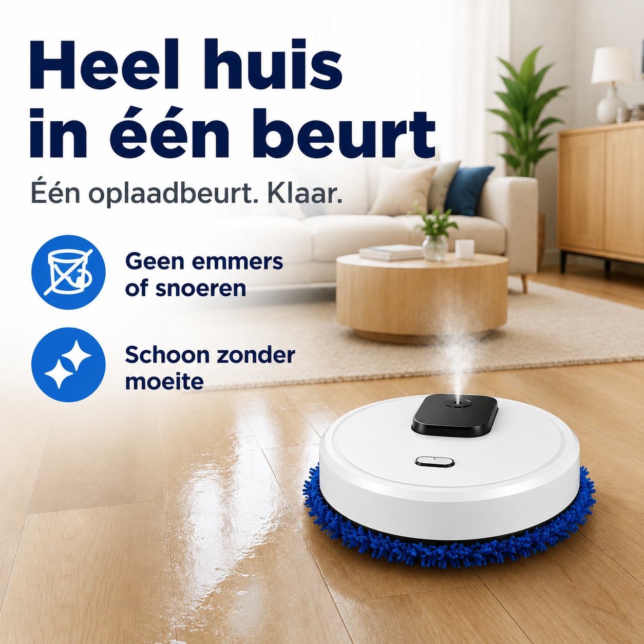 Moppy™ 5in1 slimme huishoudrobot | Nooit meer zelf de vloer schoonmaken!