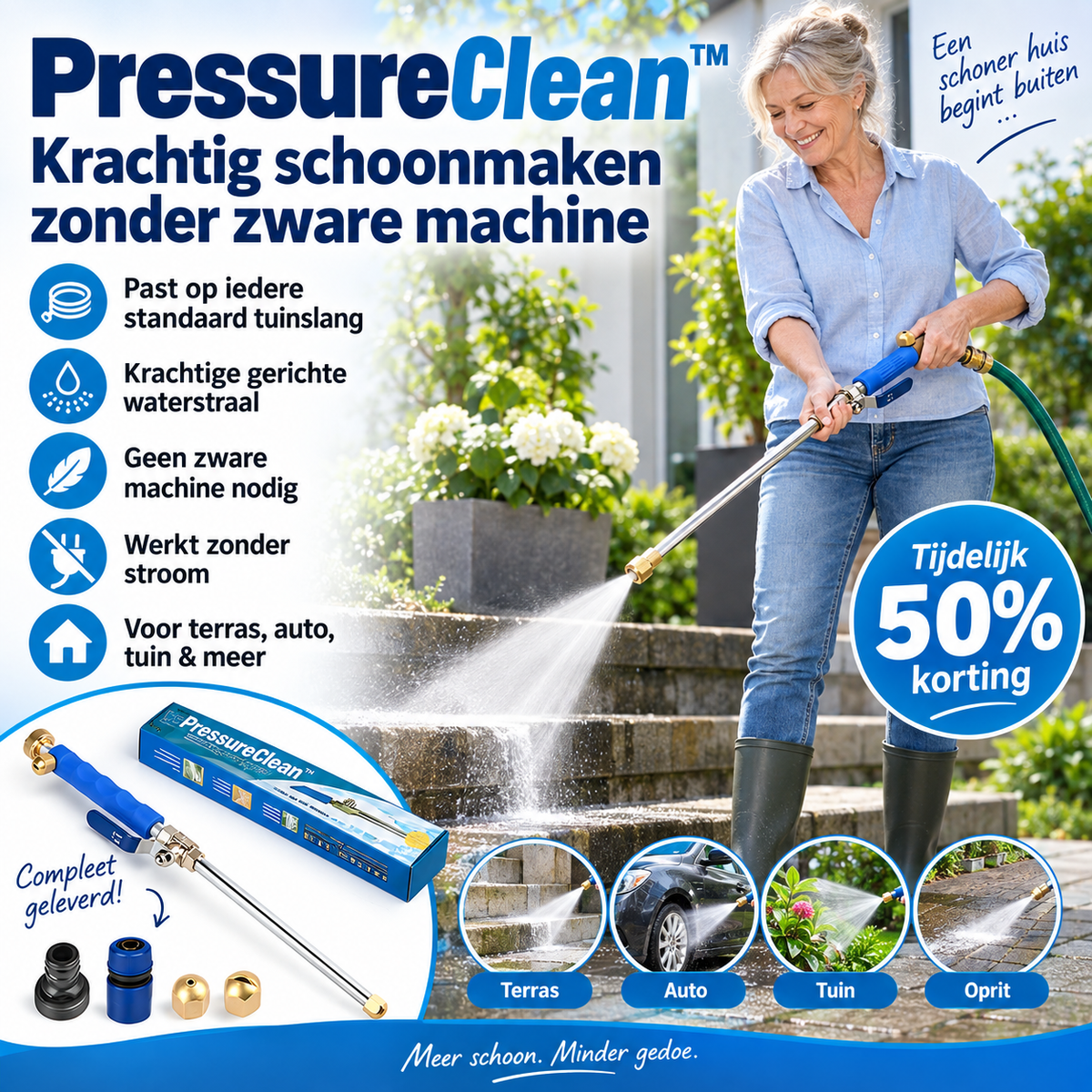 PressureClean™ | Krachtig reinigen met uw tuinslang – zonder zware hogedrukreiniger