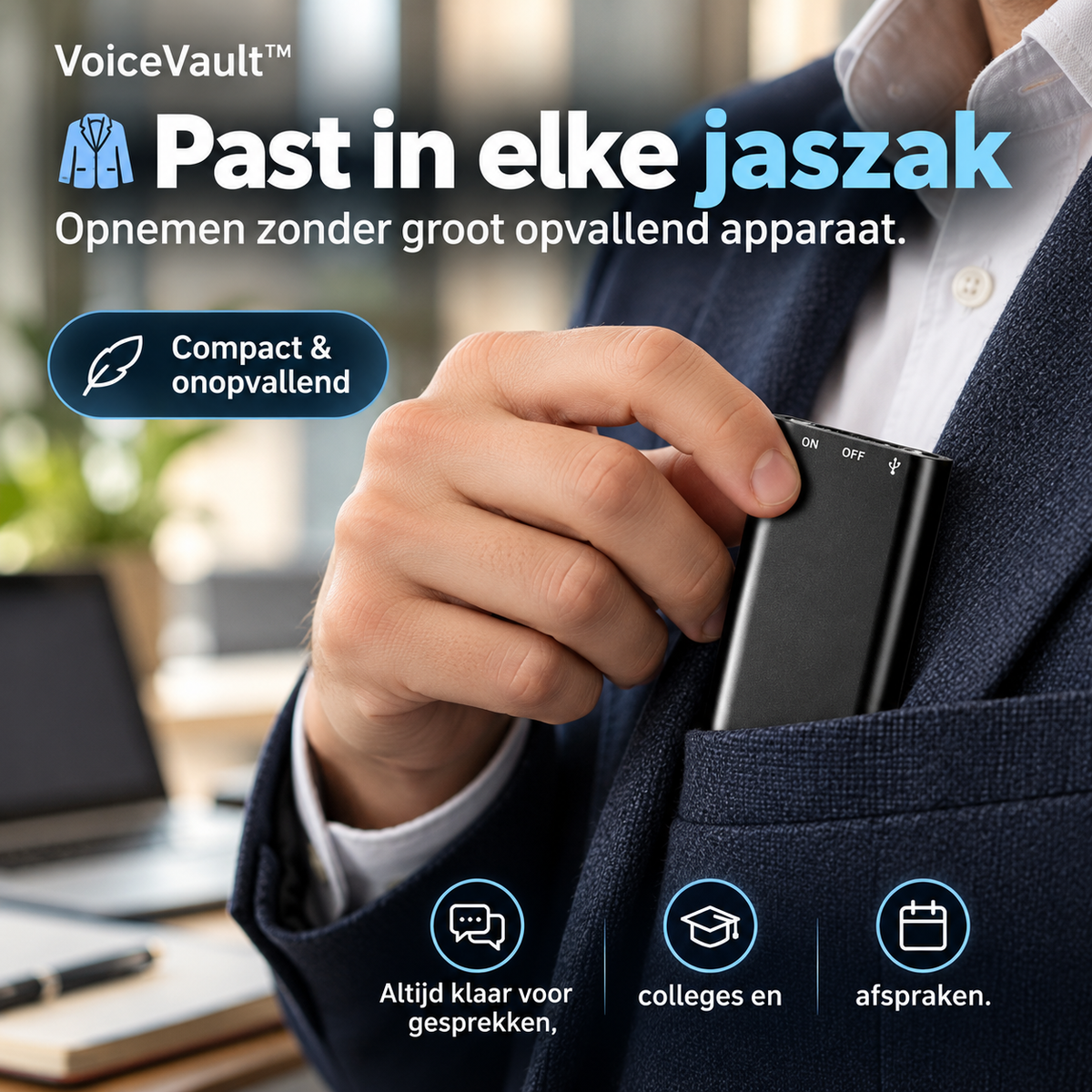 VoiceVault™ | Leg belangrijke gesprekken, ideeën & afspraken vast met één druk op de knop