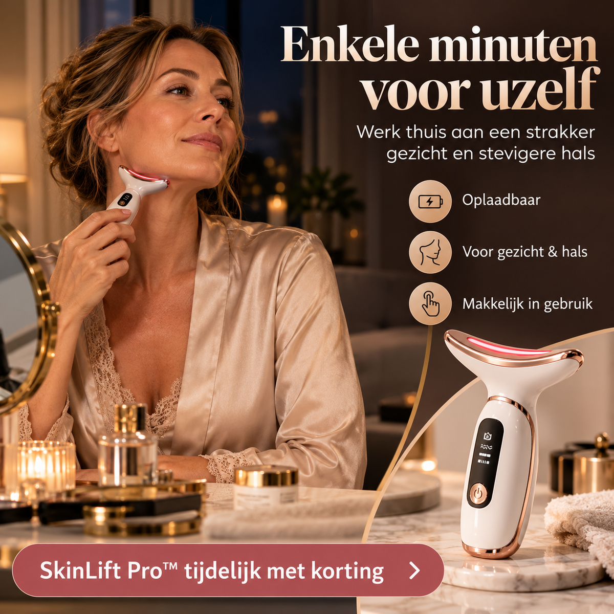 SkinLift Pro™ | Voor een strakker gezicht, stevigere hals & jongere uitstraling