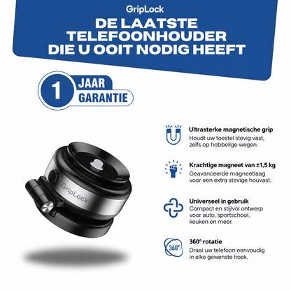 GripLock™ | De enige verplaatsbare telefoonhouder die écht stevig blijft zitten!