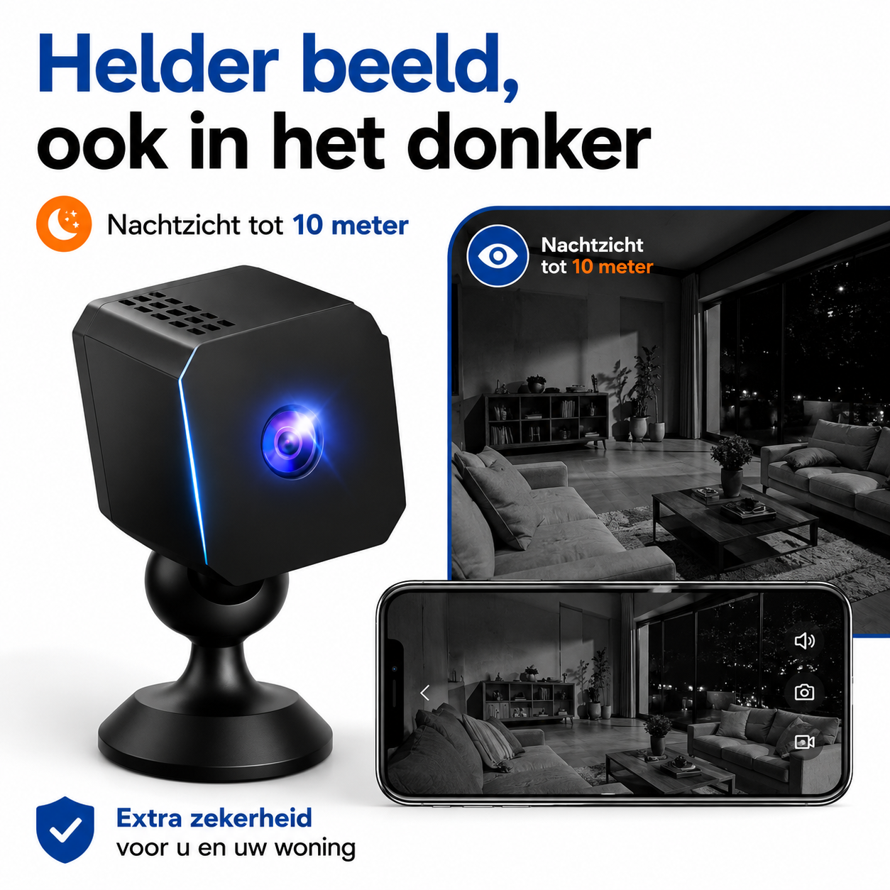SafeCam Pro™ | Altijd beveiligd – zelfs zonder internet of stroom