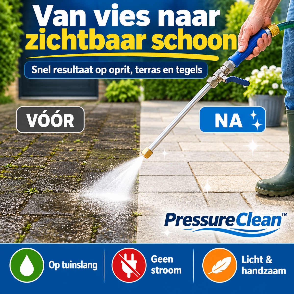 PressureClean™ | Krachtig reinigen met uw tuinslang – zonder zware hogedrukreiniger