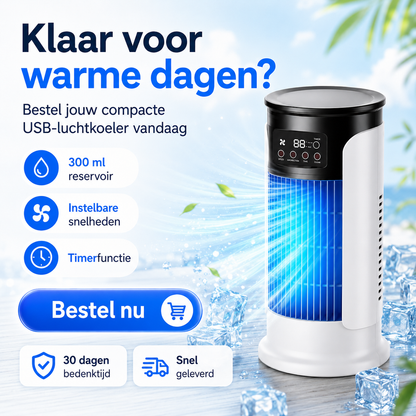 HydroBreeze™ draagbare airco | Directe Verkoeling Waar U Ook Bent