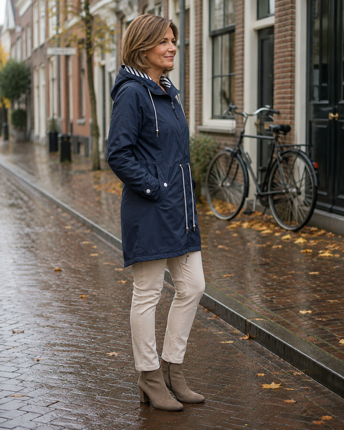 Elegante regenjas met flatterende pasvorm