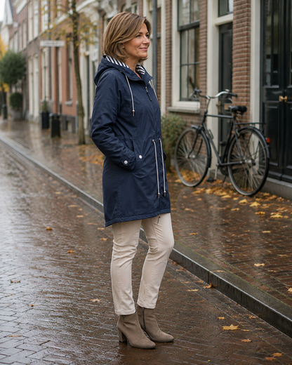 Elegante regenjas met flatterende pasvorm