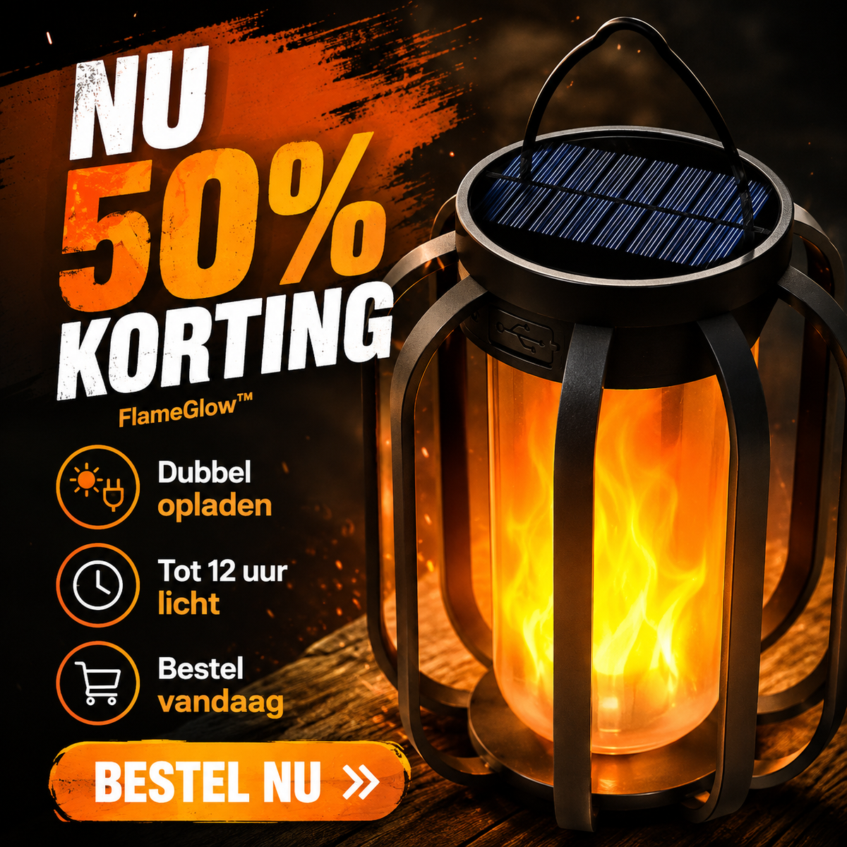 FlameGlow | Altijd licht, zelfs zonder stopcontact of zon