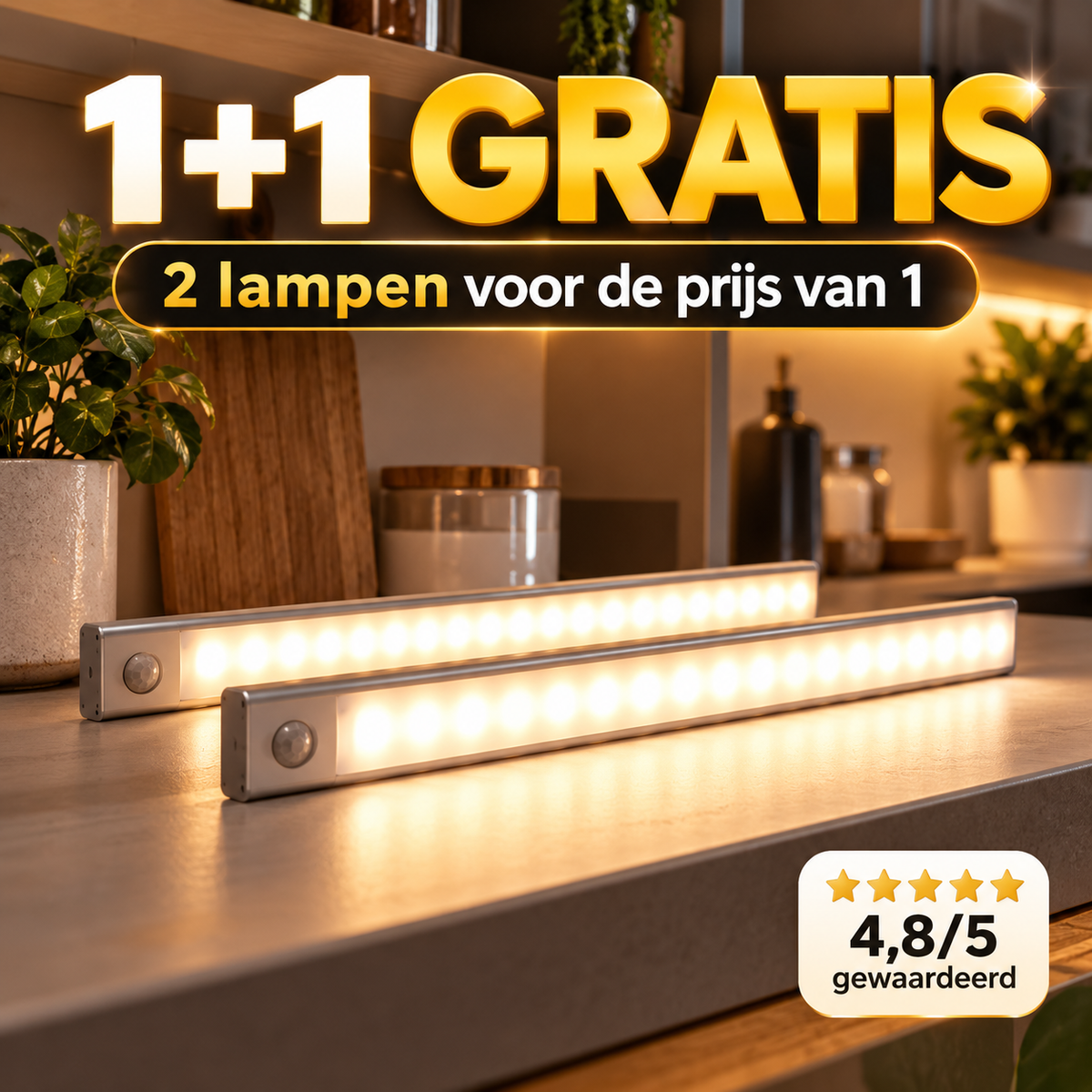 Lumosense™ | Overal automatisch licht zonder boren, kabels of stopcontact | 1+1 gratis
