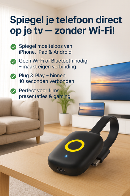 StreamLink™ | Stream alles direct op groot scherm, zonder wifi
