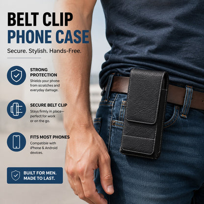 📱Riem Telefoonhouder met Magnetische Sluiting – Stevig Smartphone Holster met Clip, Riemlus & Kaartvak