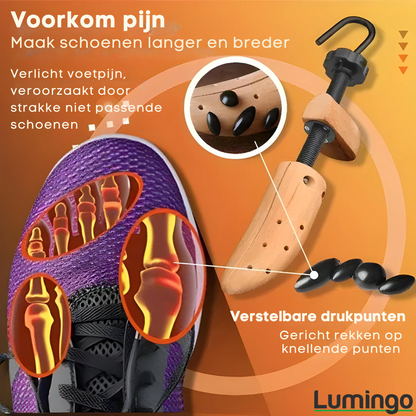 Strakke schoenen wijder maken sale