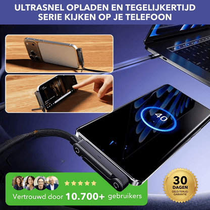 PowerStand™ | De sterkste oplaadkabel met een onzichtbare standaard