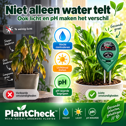 PlantCheck™ | Weet precies wanneer uw planten water, licht of betere grond nodig hebben