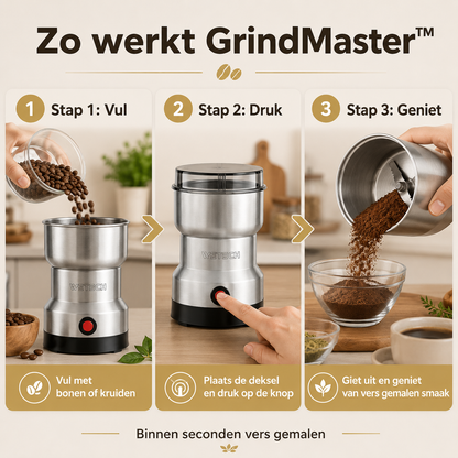 GrindMaster™ | De enige molen met onverwoestbaar RVS, zonder microplastic