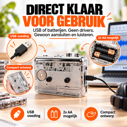 TapeSaver™ | Luister uw oude cassettes opnieuw & bewaar ze digitaal