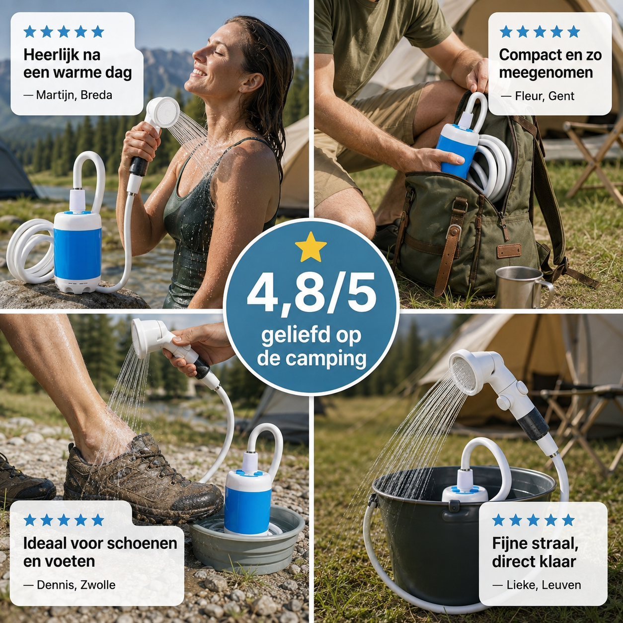 AquaGo™ – De ideale draagbare douche voor onderweg