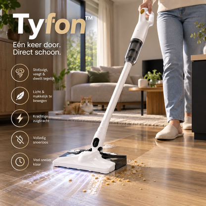 Tyfon™ | Stofzuig én dweil uw vloer in één beweging