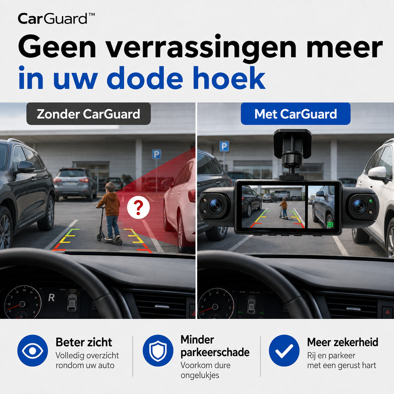 CarGuard™ – Dag en nacht bescherming zonder apps, Wi-Fi of stroom