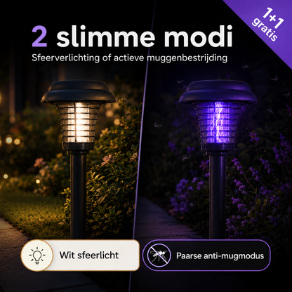 SolarZap Pro™ | Slimme muggenbestrijding en sfeerverlichting op zonne-energie | 1+1 gratis