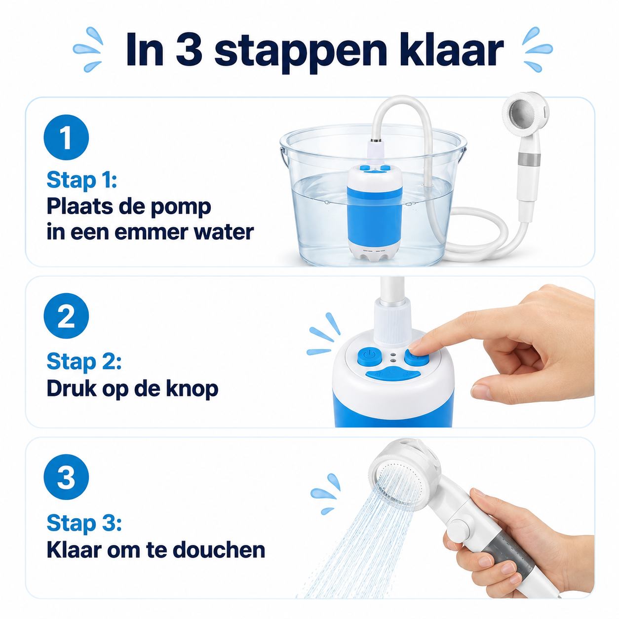 AquaGo™ – De ideale draagbare douche voor onderweg