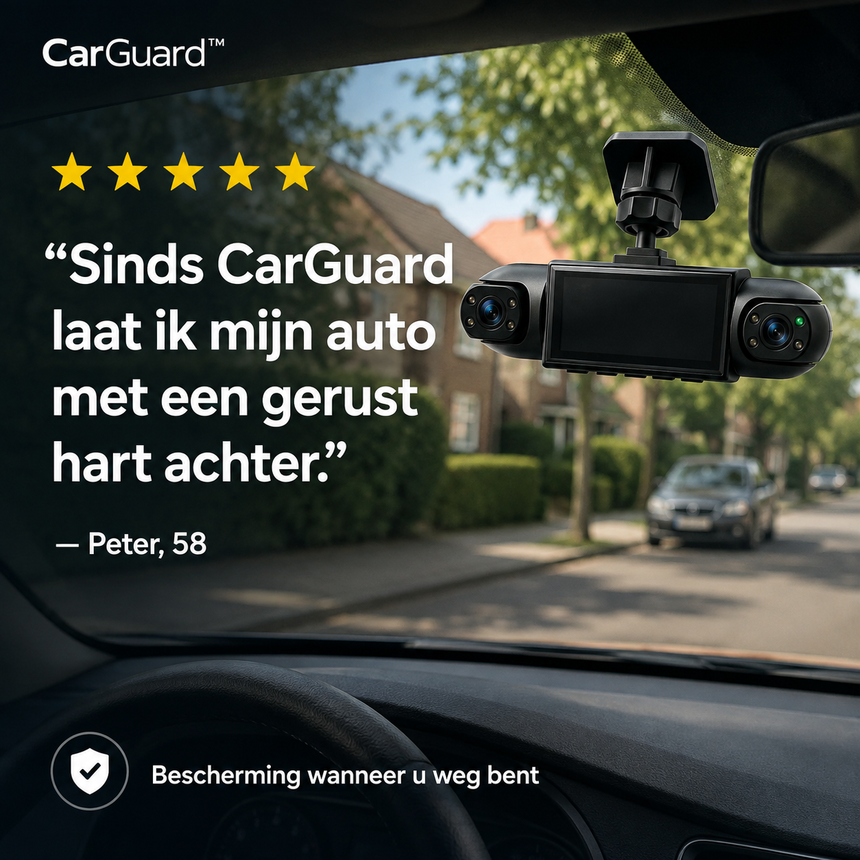 CarGuard™ – Dag en nacht bescherming zonder apps, Wi-Fi of stroom
